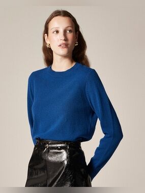 J. Crew Cashmere Classic Fit Crewneck Sweater in Tropical Cove Blue Size XXS NWT